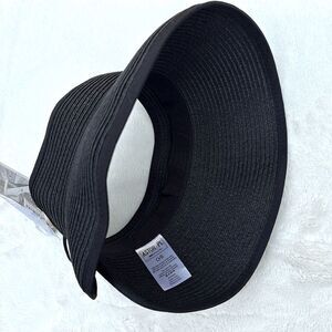 Astor Place Black Woven Packable UPF 50+ Travel Visor Brim Hat NEW
